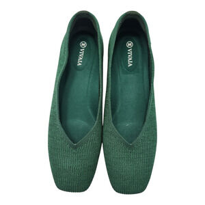 VIVAIA Margot Square-Toe V-Cut Flats 42/10.5 Forest Green Classic Office‎ Career